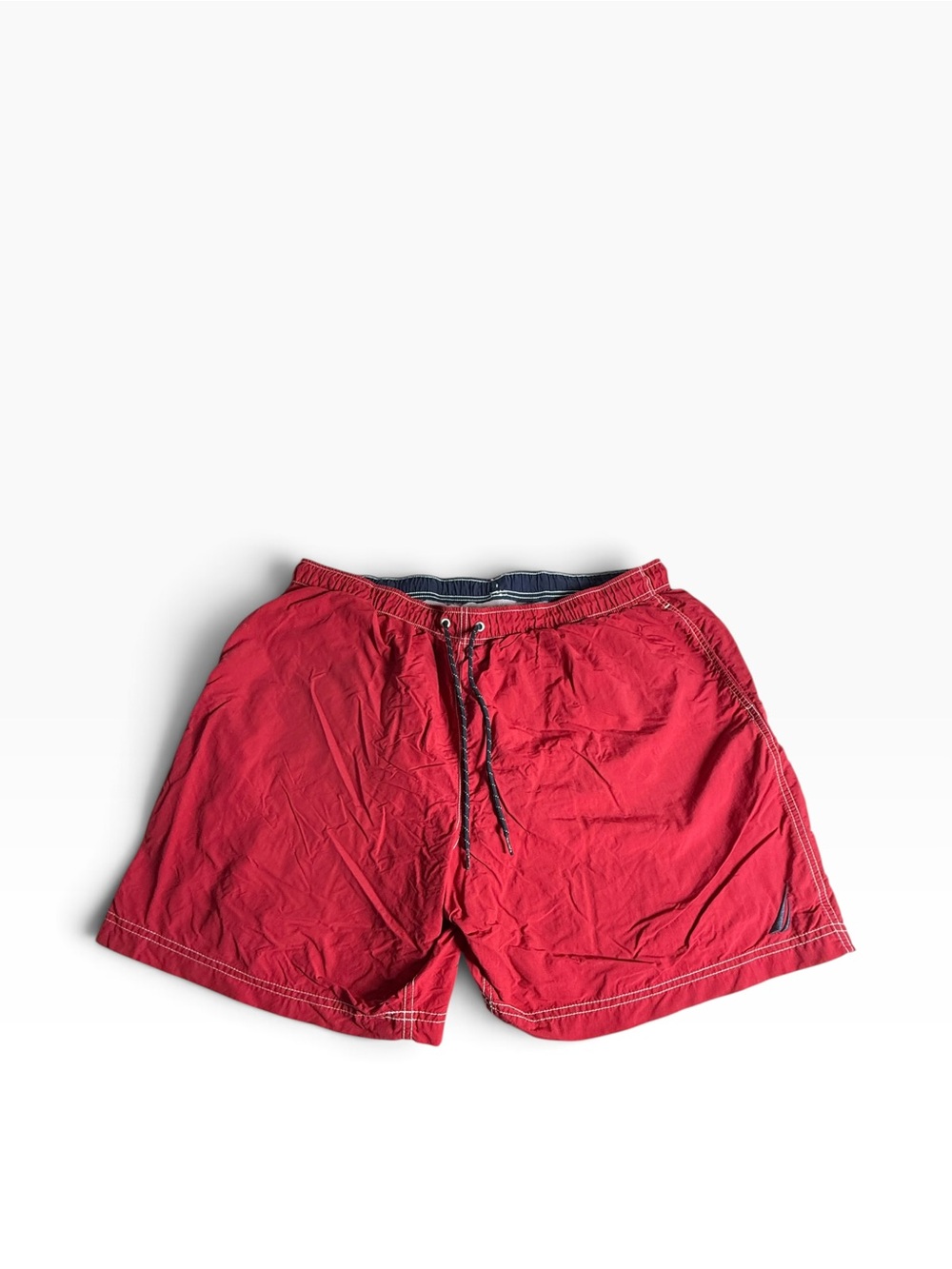 Nautica Red Men's Swim Trunks with Drawcord